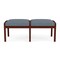 Lesro Lenox Wood 2 Seat Bench Wood Frame, Mahogany, RF Serene Upholstery LW2001 - alternate 1